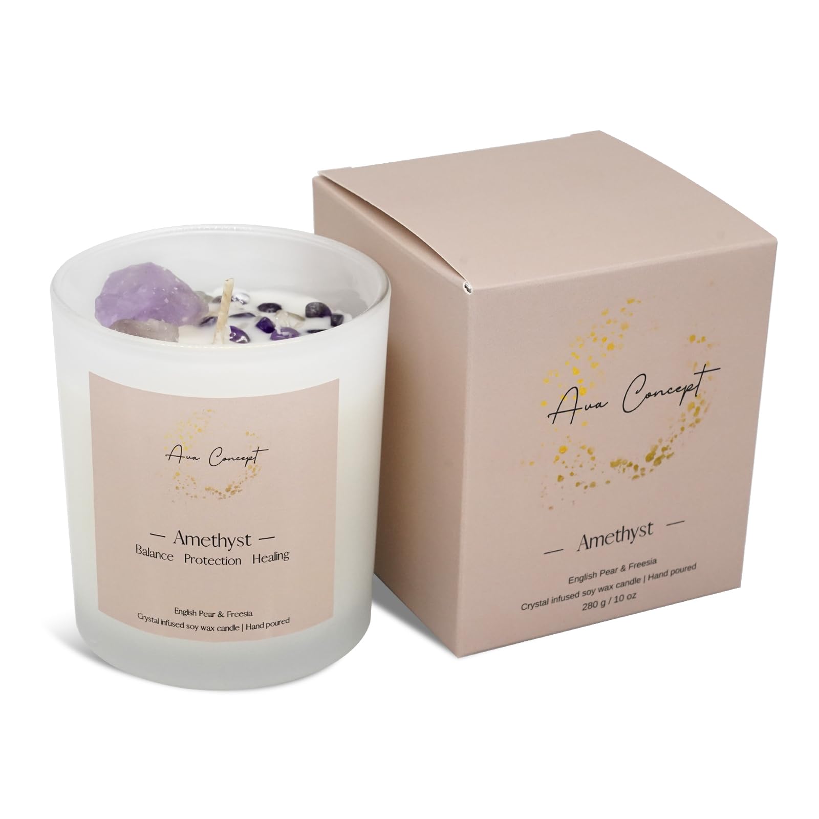 Amazon.com: AvaConcept Amethyst Crystal Candle – 10oz / 280g